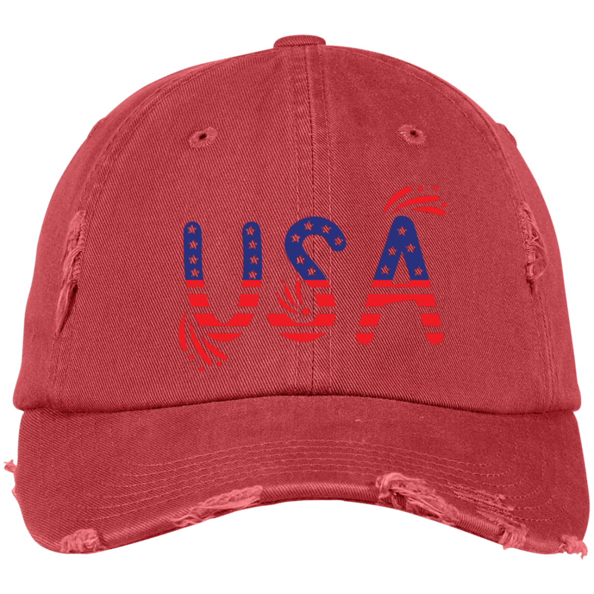 Flag USA DT600 Embroidered Distressed Dad Cap