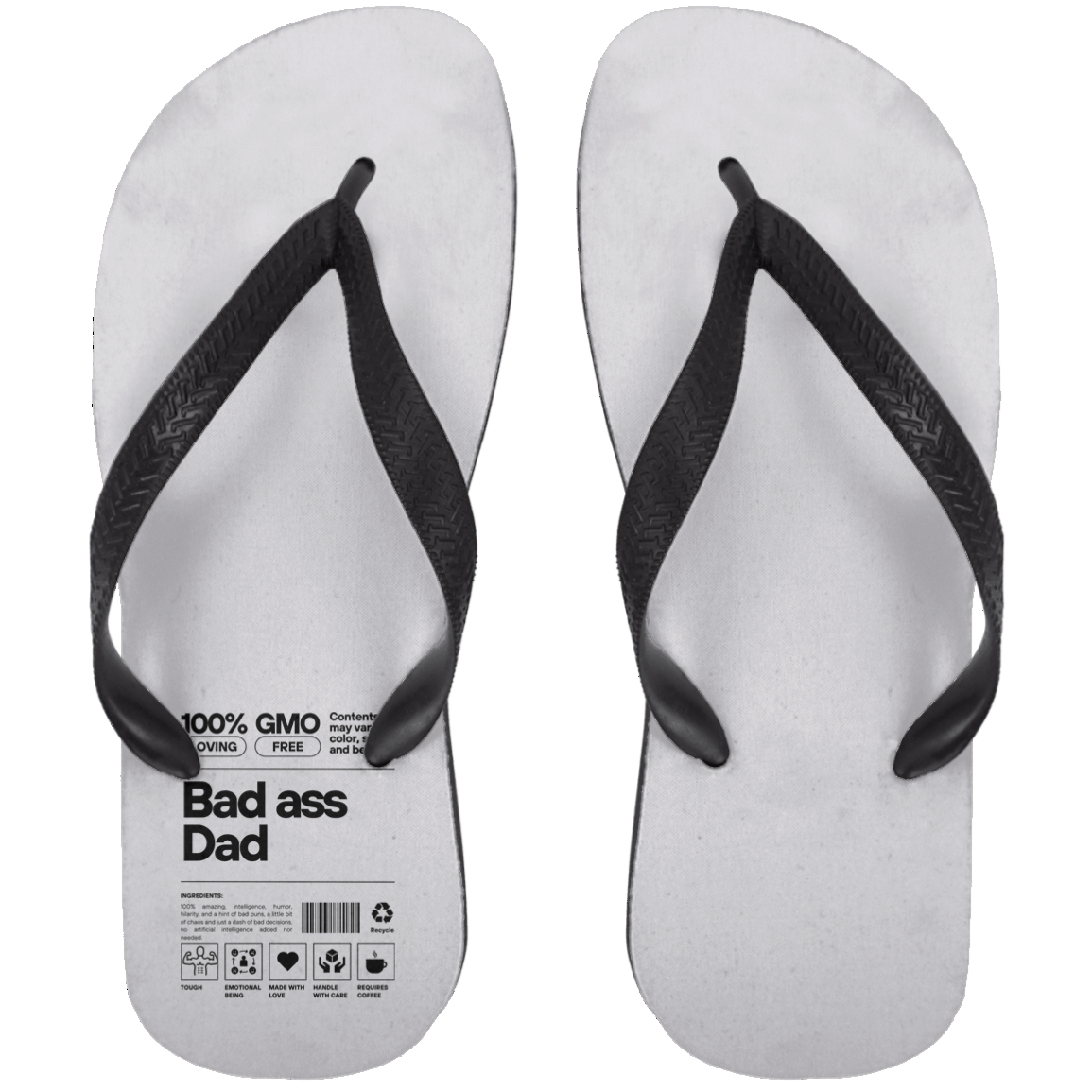 Bad Ass Dad -- Adult Flip Flops