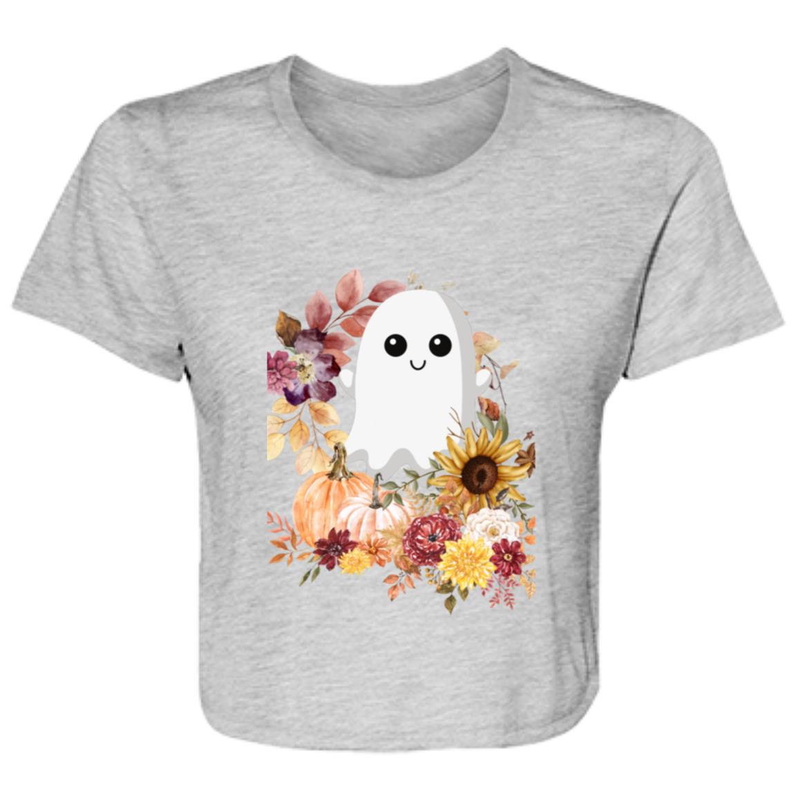 Fall Ghost -- Ladies' Flowy Cropped Tee