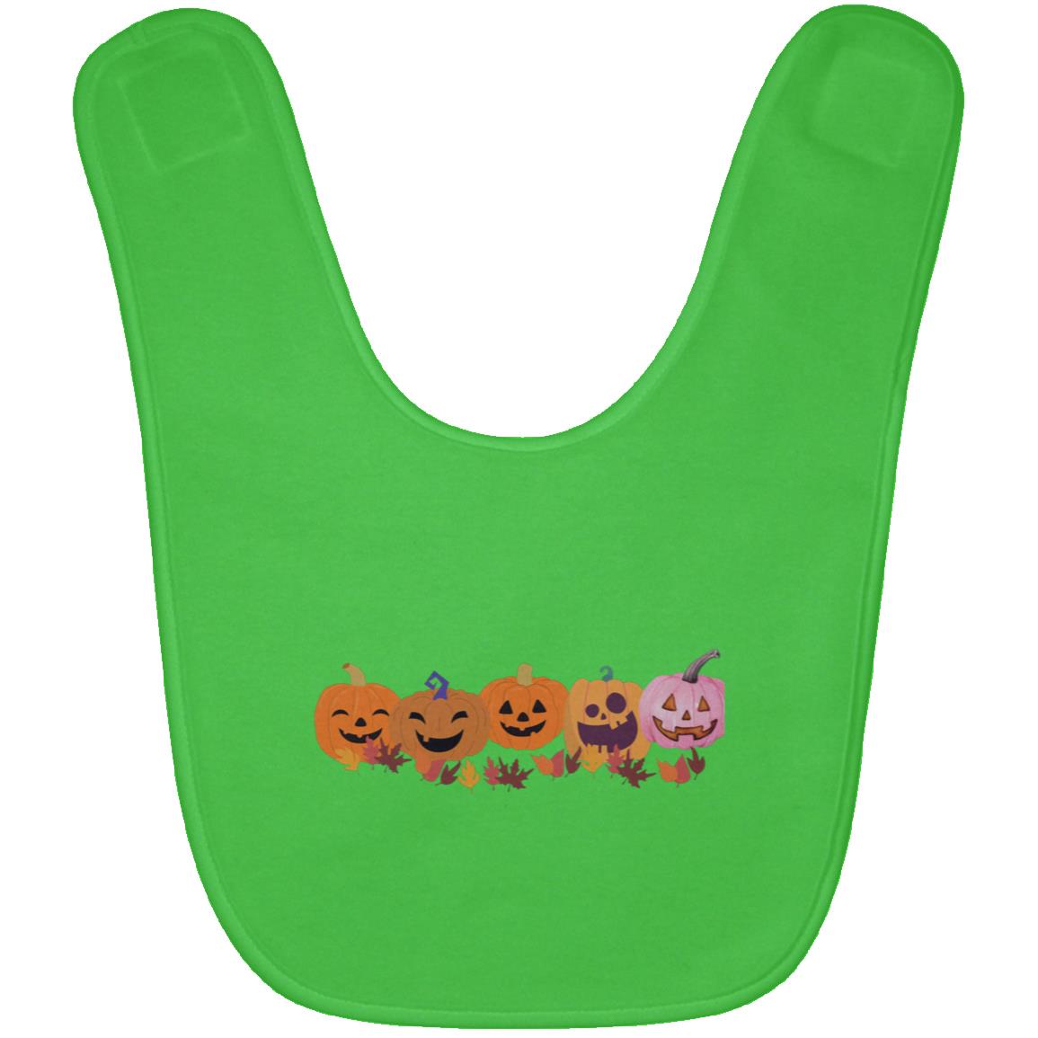 Jack 0 Lanterns in a Row -- Baby Bib