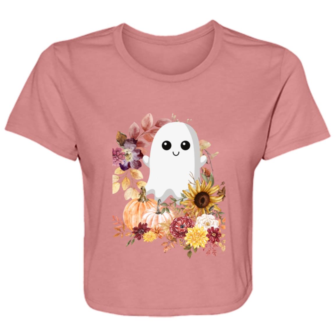 Fall Ghost -- Ladies' Flowy Cropped Tee