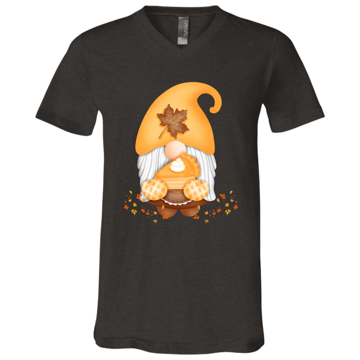 Gnome Pumpkin Pie 3005 Unisex Jersey SS V-Neck T-Shirt