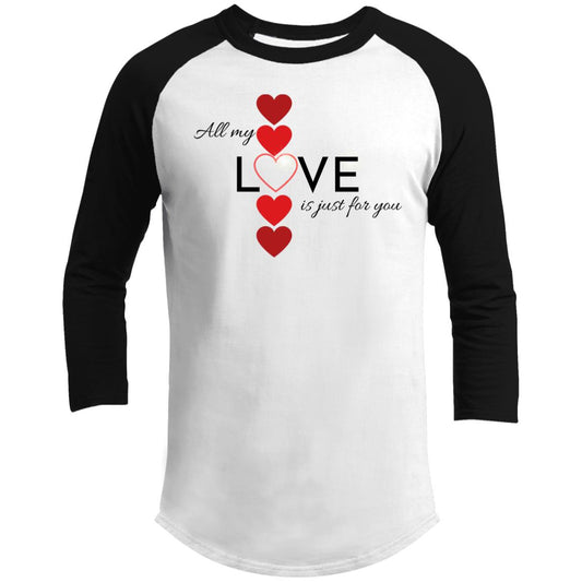 Elegant red hearts no background black t-shirt CLOSEOUT - T200 3/4 Raglan Sleeve Shirt