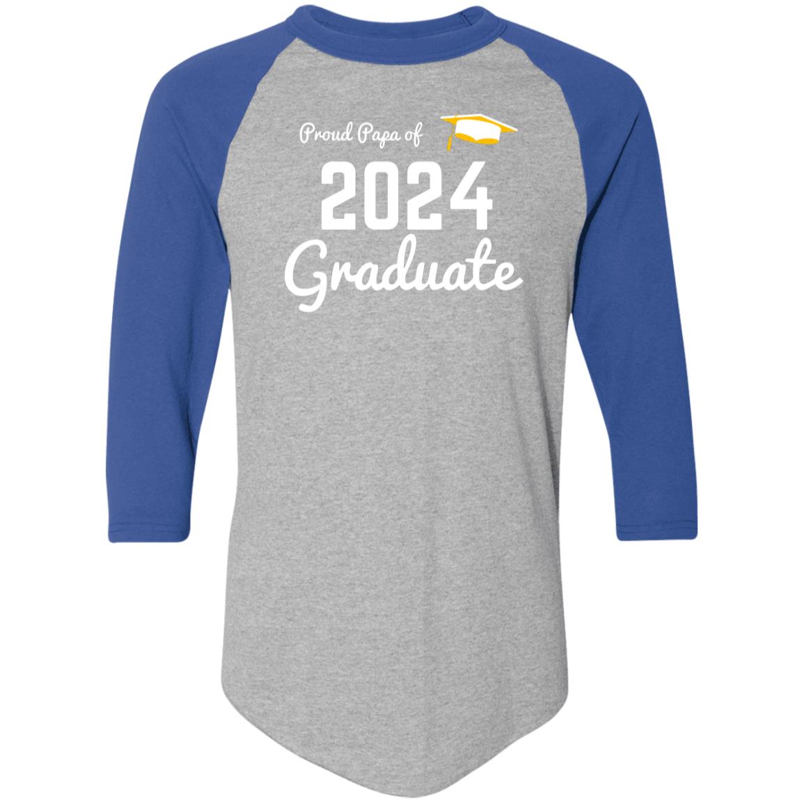 Proud Papa 2024 Graduate -- Colorblock Raglan Jersey