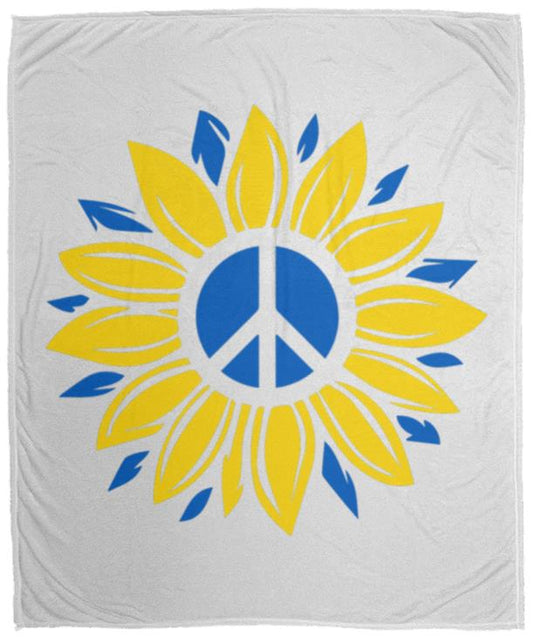 Peace flower t-shirt VPM Cozy Plush Fleece Blanket - 50x60