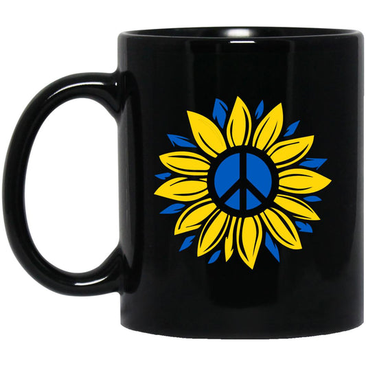 Peace flower t-shirt BM11OZ 11 oz. Black Mug