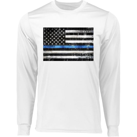 American Flag -- Police -- CLOSEOUT -- Long Sleeve Moisture-Wicking Tee