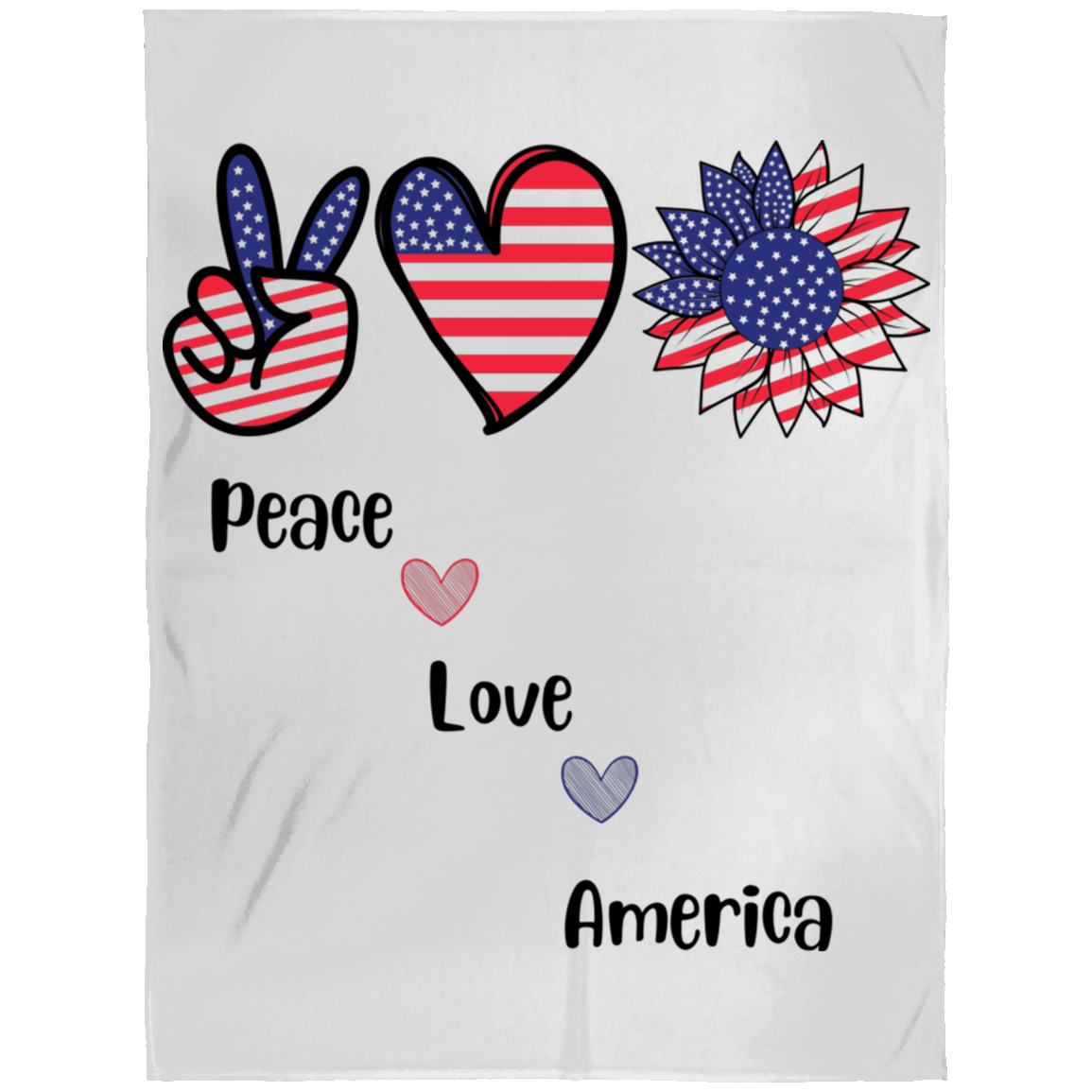 Arctic Fleece Blanket 60x80 -- Peace Love America