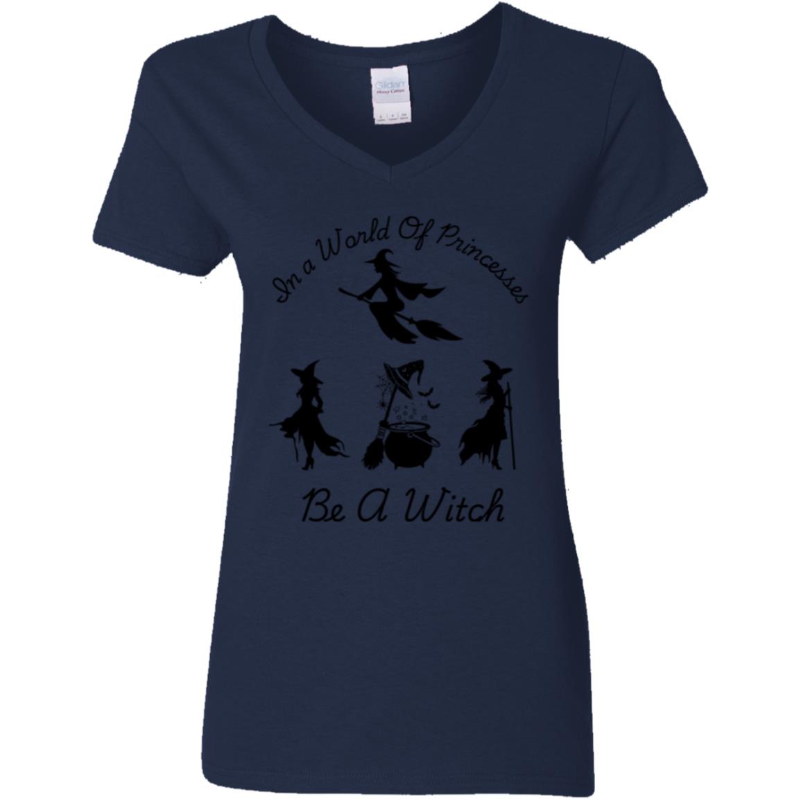 Be a Witch -- Ladies' 5.3 oz. V-Neck T-Shirt