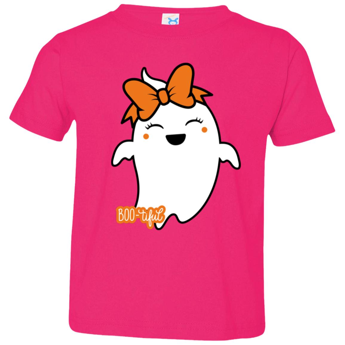 Boo-tiful Ghost with Bow 3321 Toddler Jersey T-Shirt