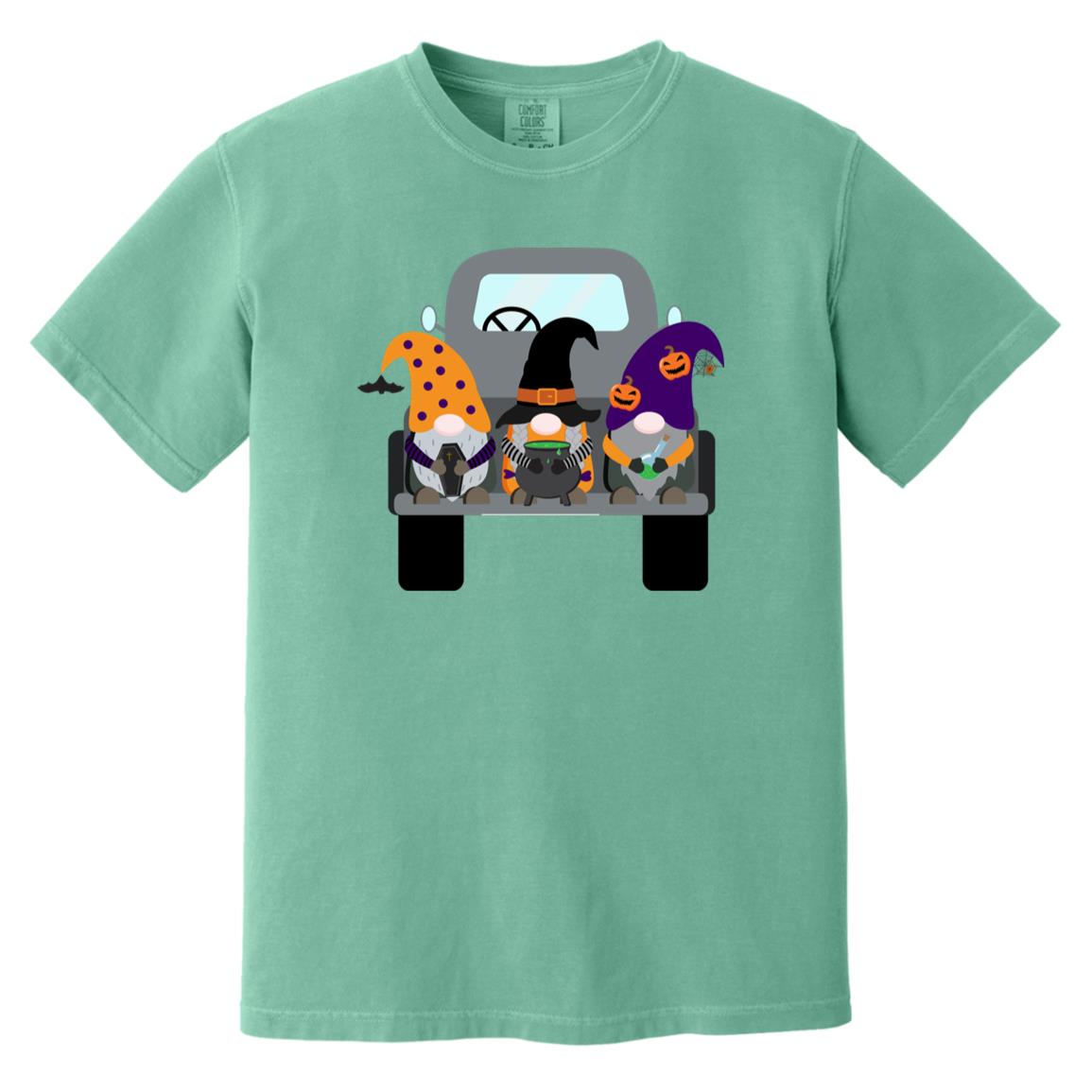 Halloween Gnomes in a Truck CC1717 Heavyweight Garment-Dyed T-Shirt