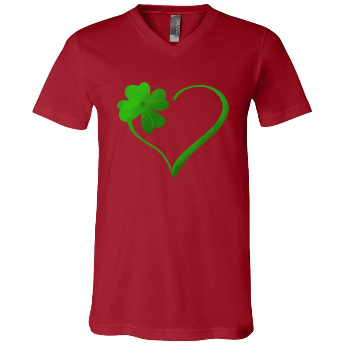 Clover Heart -- Unisex Jersey SS V-Neck T-Shirt