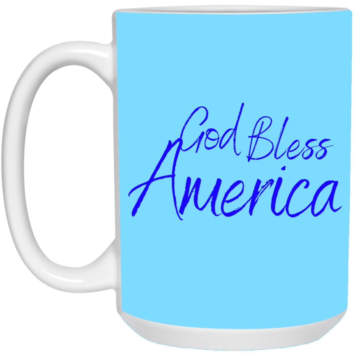 God bless America blue 21504 15 oz. White Mug