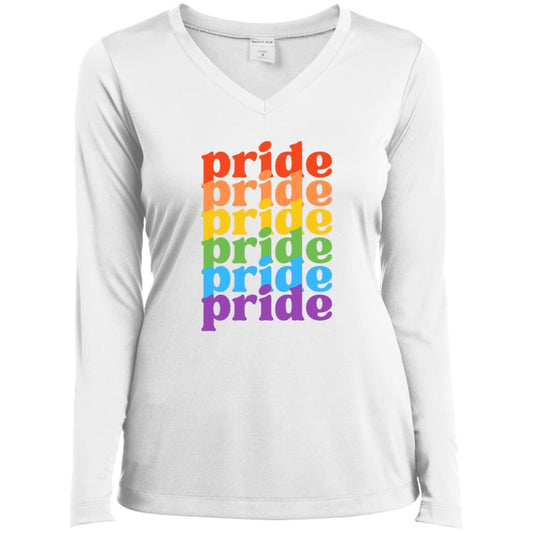 Pride Pride Pride CLOSEOUT - LST353LS Ladies’ Long Sleeve Performance V-Neck Tee