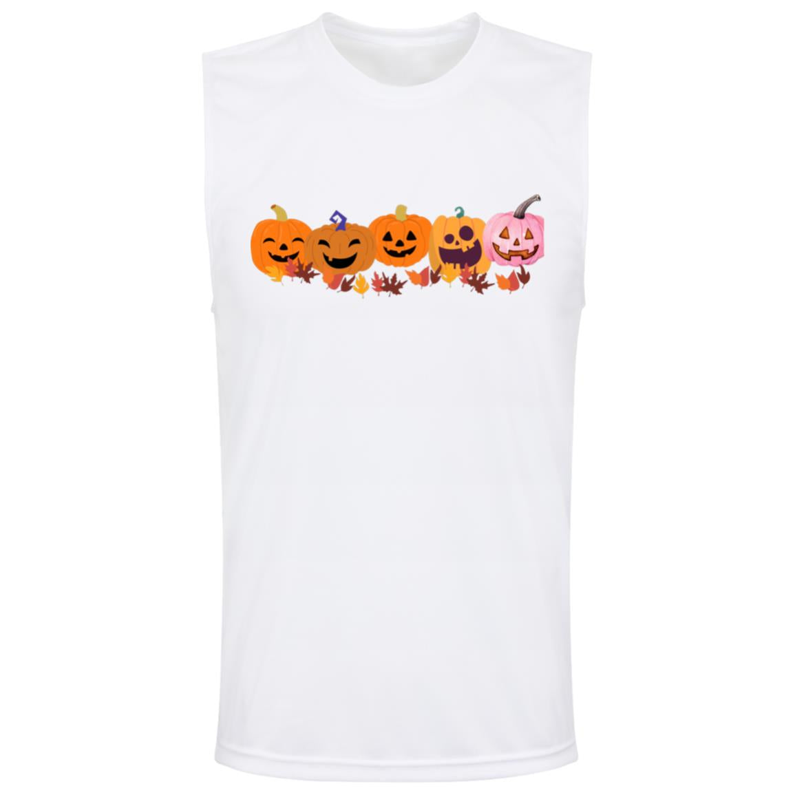 Jack 0 Lanterns in a Row -- Men's Zone Muscle Tee