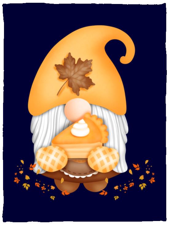 Gnome Pumpkin Pie VPS Cozy Plush Fleece Blanket - 30x40