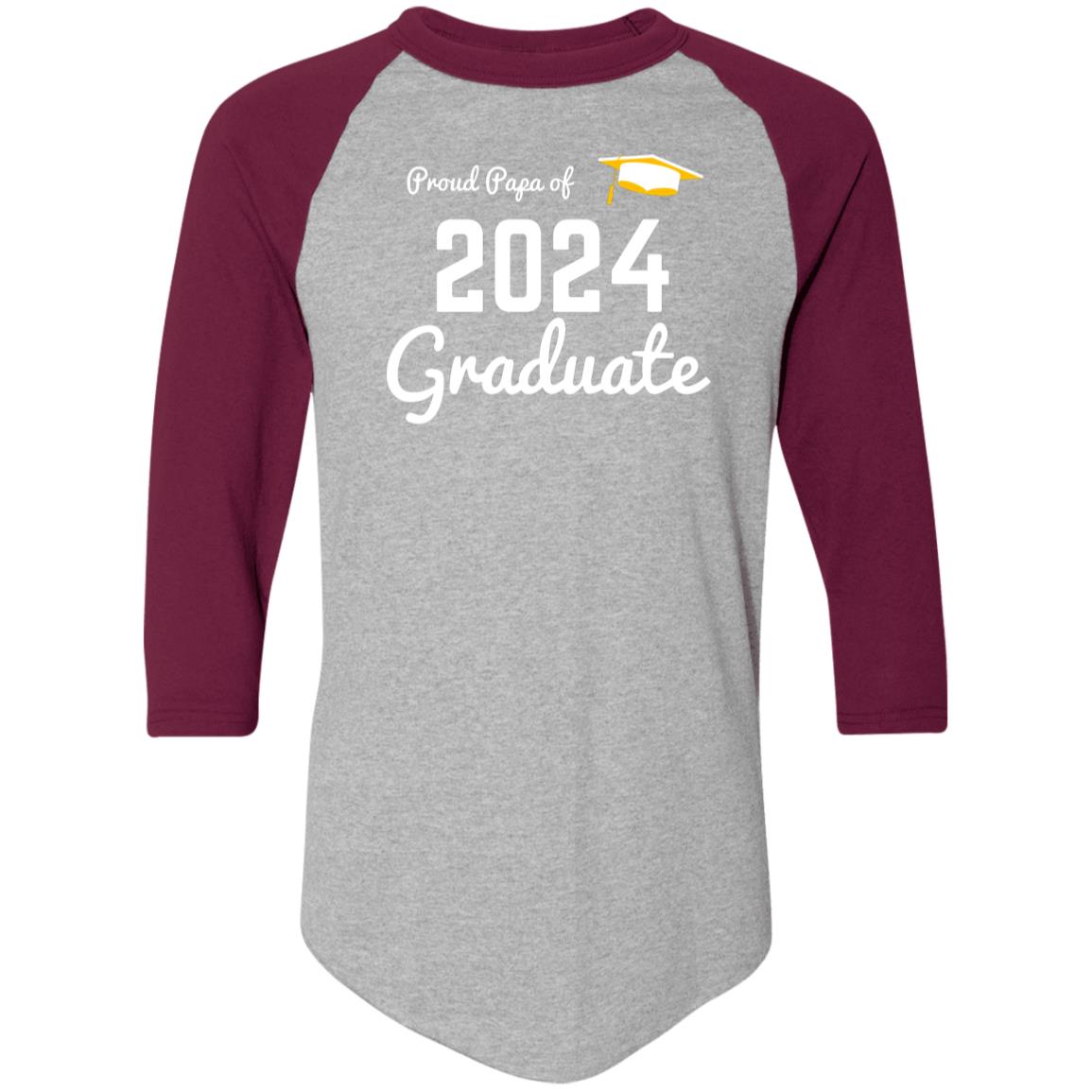 Proud Papa 2024 Graduate -- Colorblock Raglan Jersey