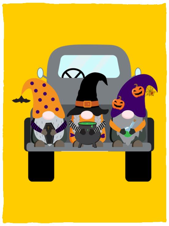 Halloween Gnomes in a Truck VPS Cozy Plush Fleece Blanket - 30x40