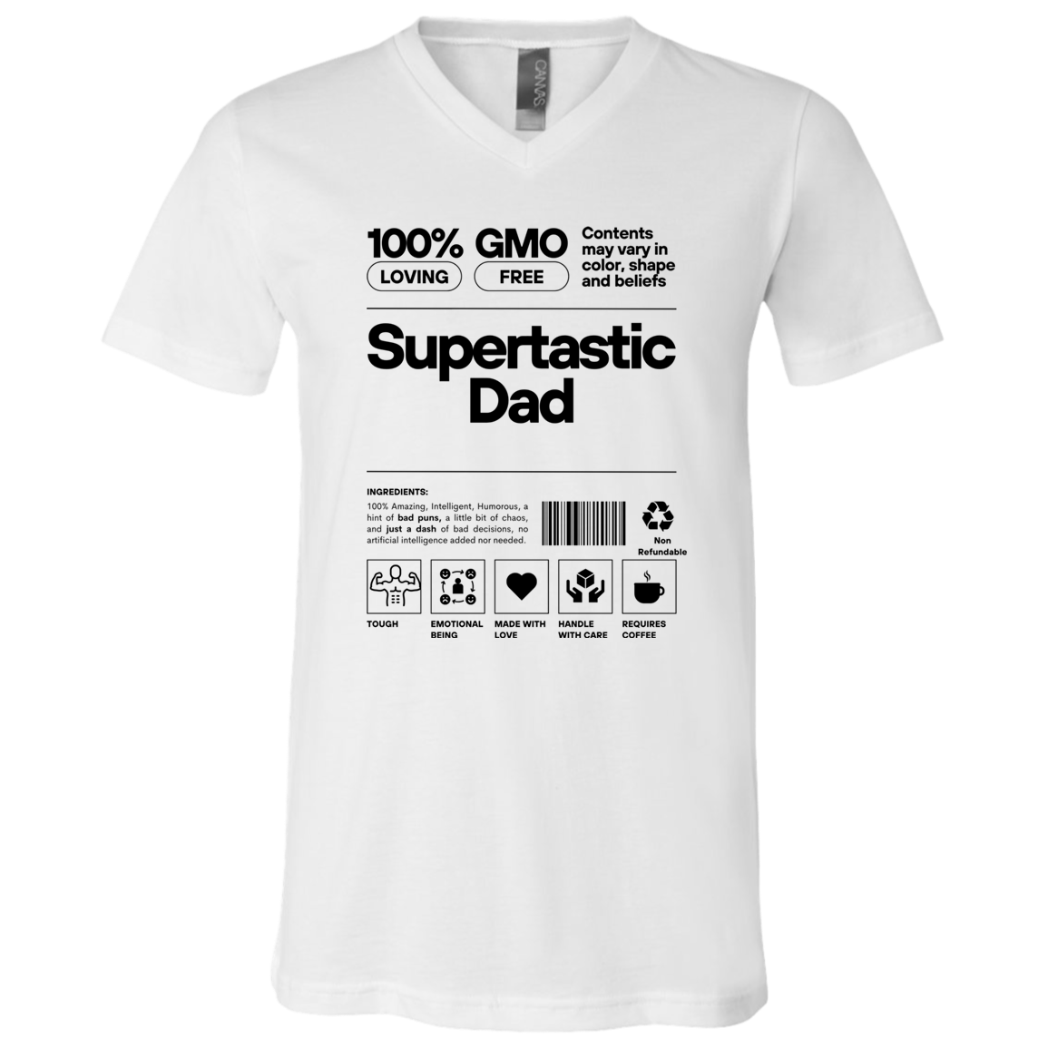 Supertastic Dad 3005 Unisex Jersey SS V-Neck T-Shirt