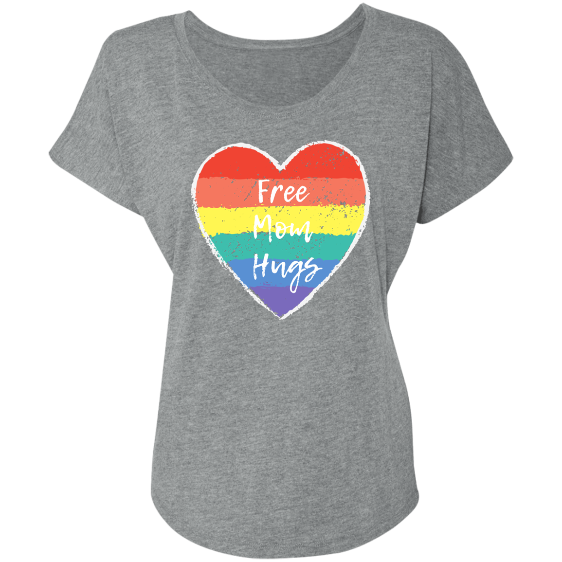 Free Mom Hugs -- Ladies' Triblend Dolman Sleeve