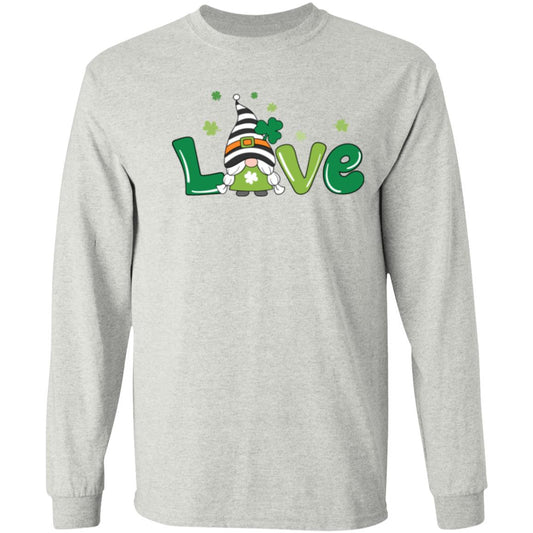 clover love gnome G540 LS T-Shirt 5.3 oz.