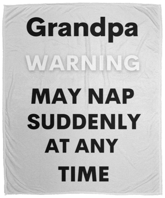 Grandpa naps black VPM Cozy Plush Fleece Blanket - 50x60