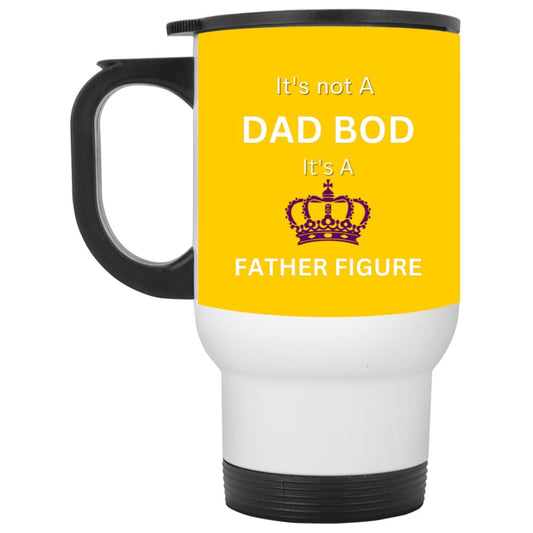 DAD BOD whitepurple CLOSEOUT -- White Travel Mug