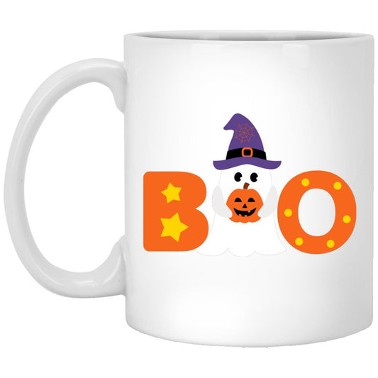 BOO Ghost -- 11oz White Mug