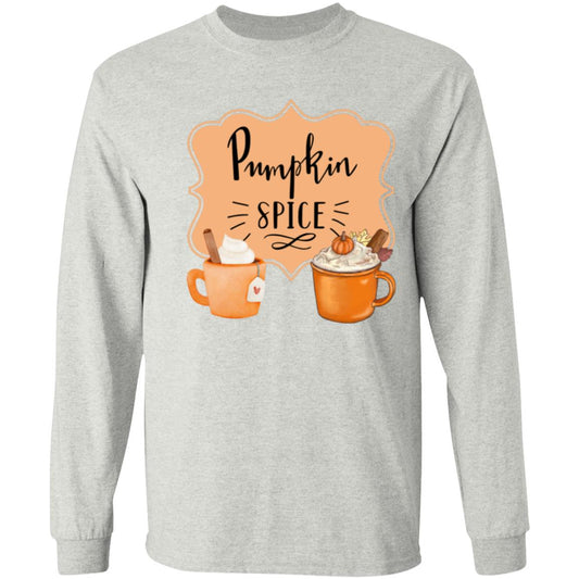 Pumpkin Spice Latte Orangetan Black -- LS T-Shirt 5.3 oz.