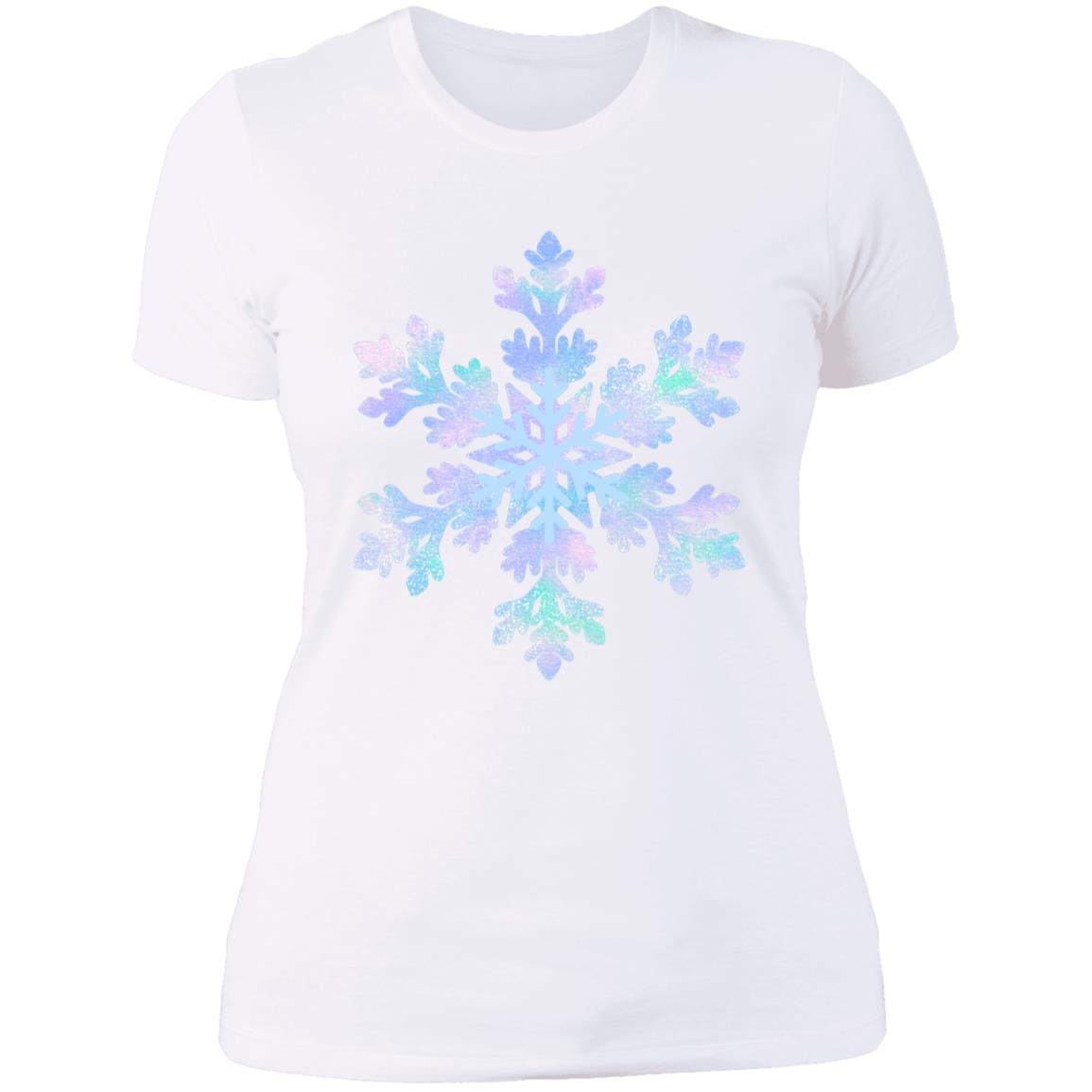 Snowflake blue and purple --  Ladies' Boyfriend T-Shirt