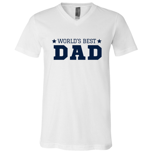 World's Best Dad -- Unisex Jersey SS V-Neck T-Shirt