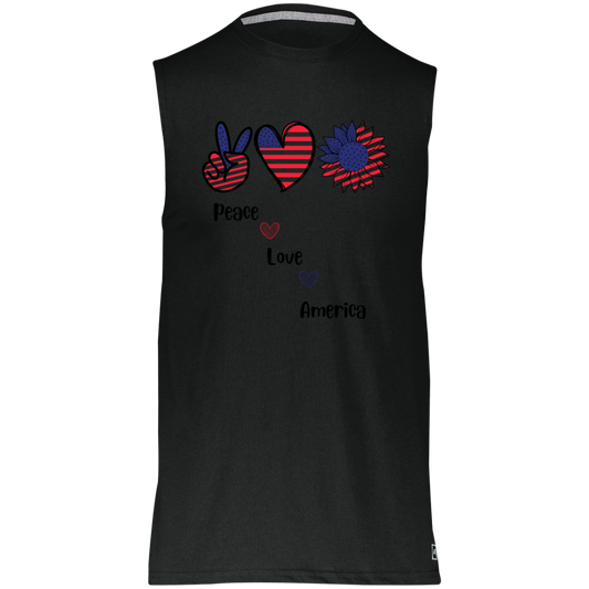 Essential Dri-Power Sleeveless Muscle Tee -- Peace Love America