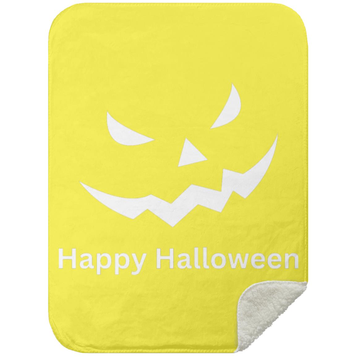 Scary Black Jack o' Lantern MSHS Premium Sherpa Blanket 30x40