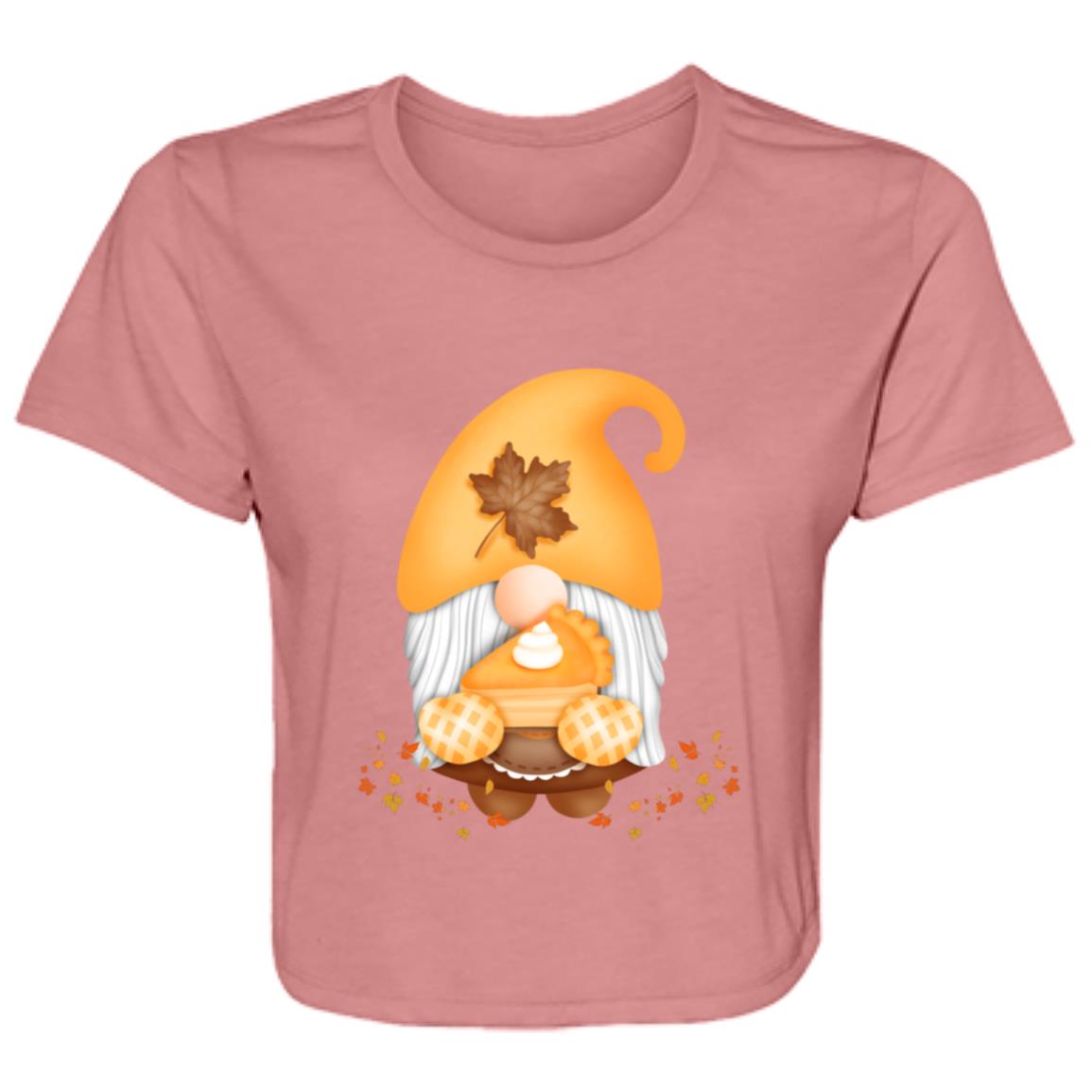 Gnome Pumpkin Pie B8882 Ladies' Flowy Cropped Tee