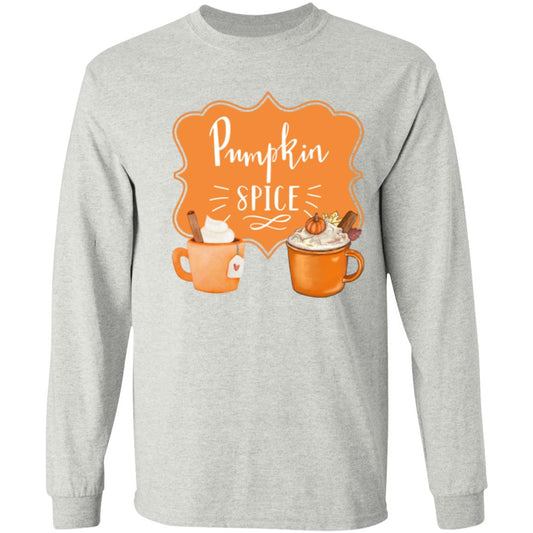 Pumpkin Spice Latte Orange -- Long Sleeve T-Shirt 5.3 oz.