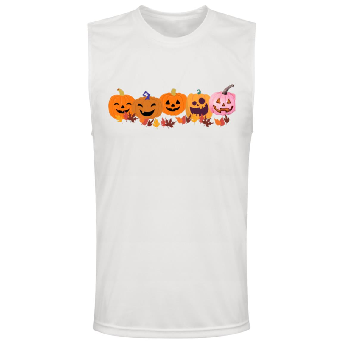 Jack 0 Lanterns in a Row -- Men's Zone Muscle Tee