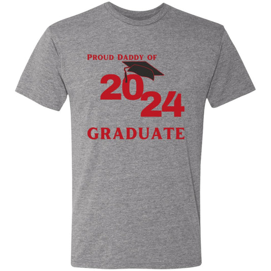 Proud Daddy -- 2024 Graduate -- Men's Triblend T-Shirt