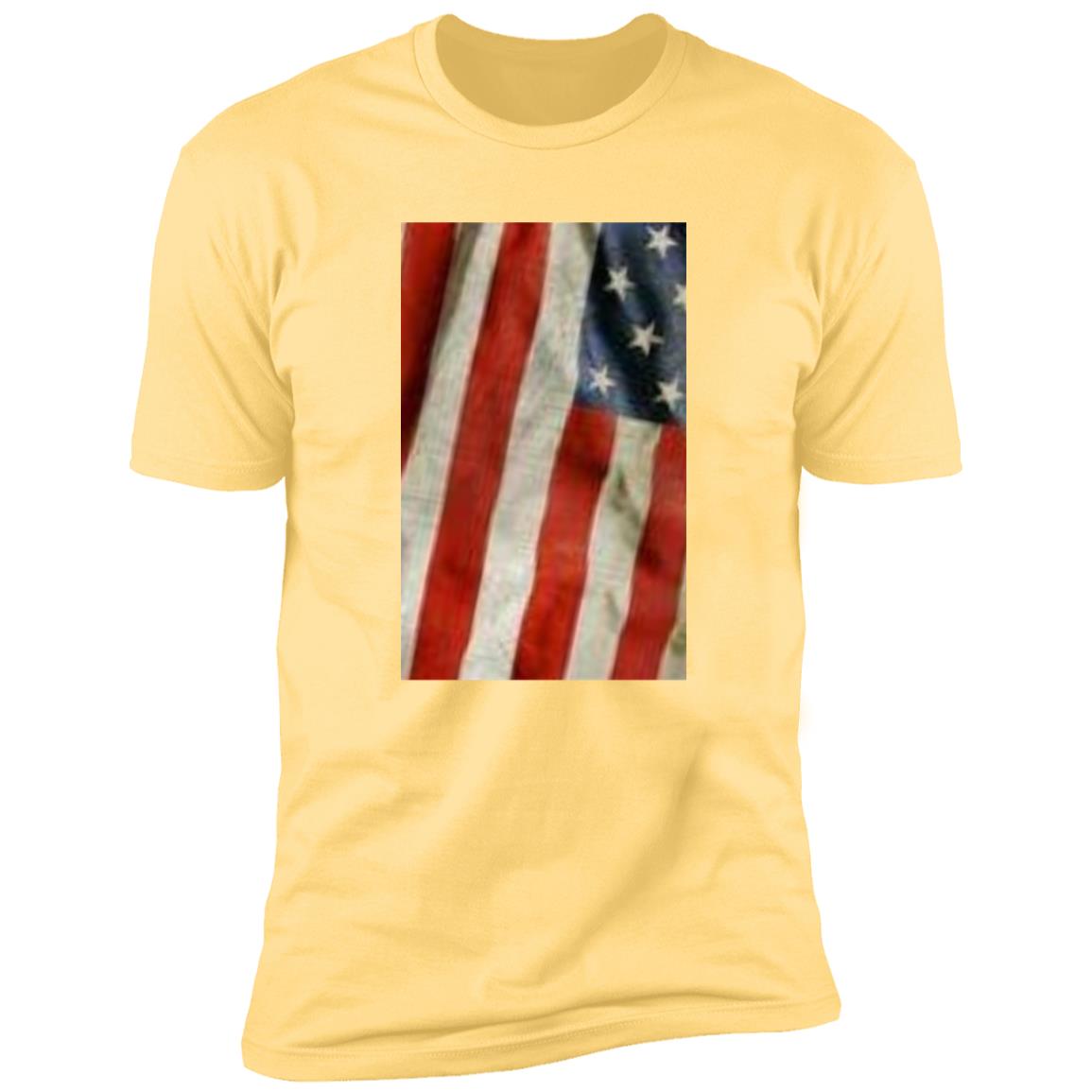 American Flag -- Distressed & Waving -- Premium Short Sleeve T-Shirt