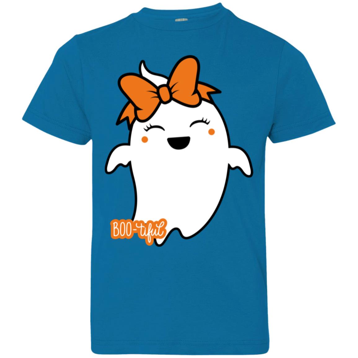 Boo-tiful Ghost with Bow -- Youth Jersey T-Shirt