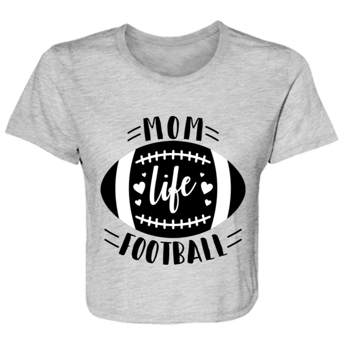 Football My Mom Life -- Ladies' Flowy Cropped Tee