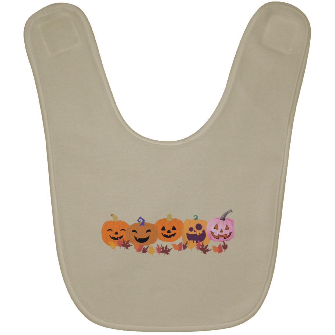 Jack 0 Lanterns in a Row -- Baby Bib