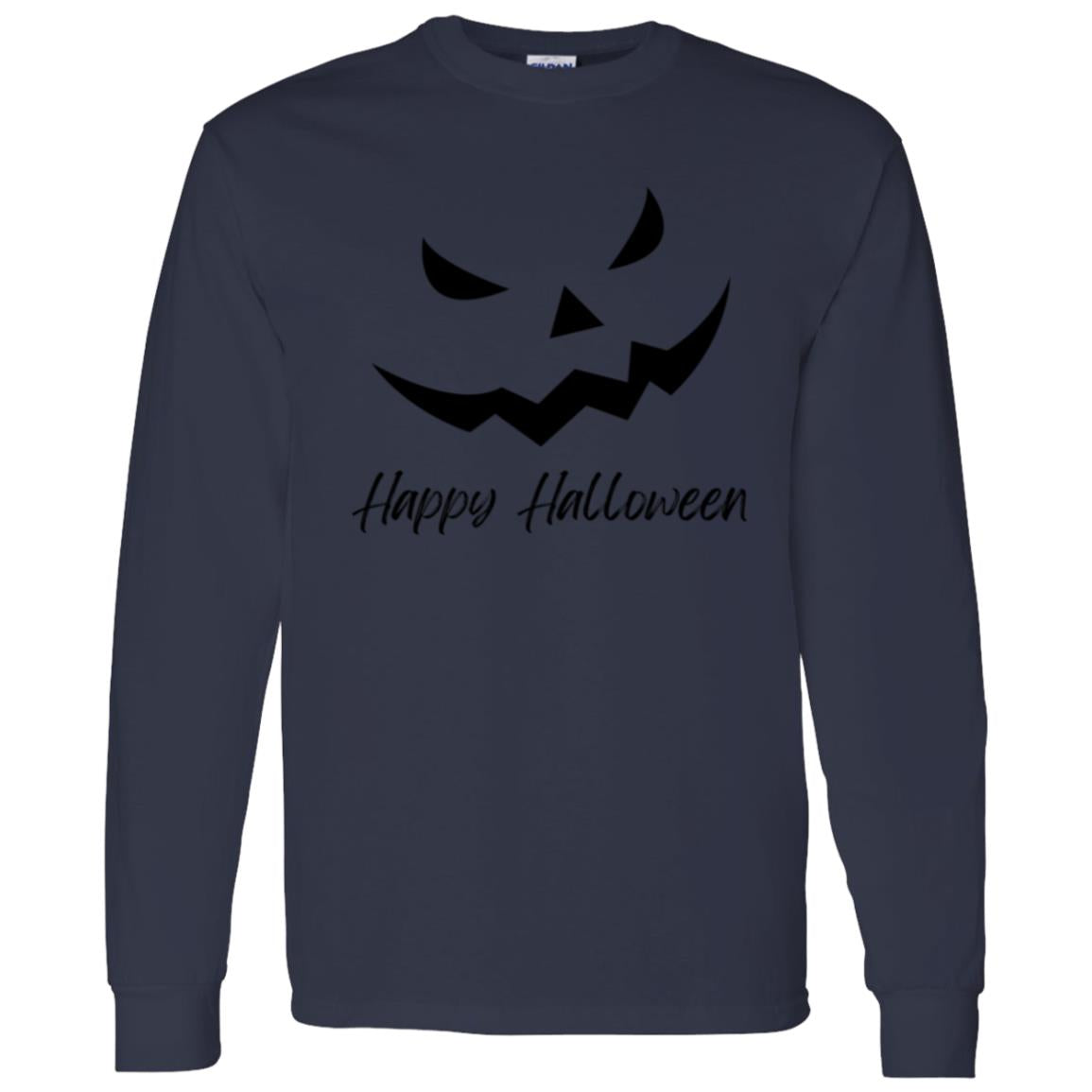 Scary Jack O Lantern Face --  LS T-Shirt 5.3 oz.