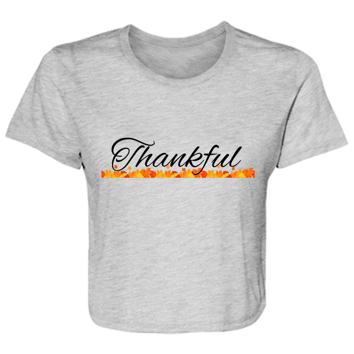 Thankful -- Ladies' Flowy Cropped Tee