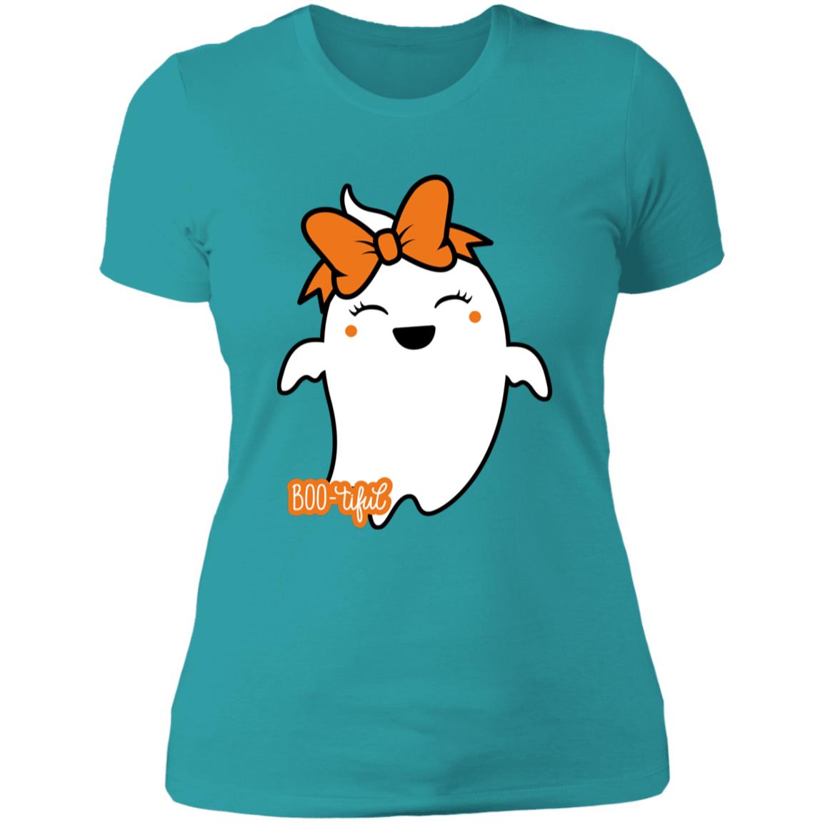 Boo-tiful Ghost with Bow NL3900 Ladies' Boyfriend T-Shirt