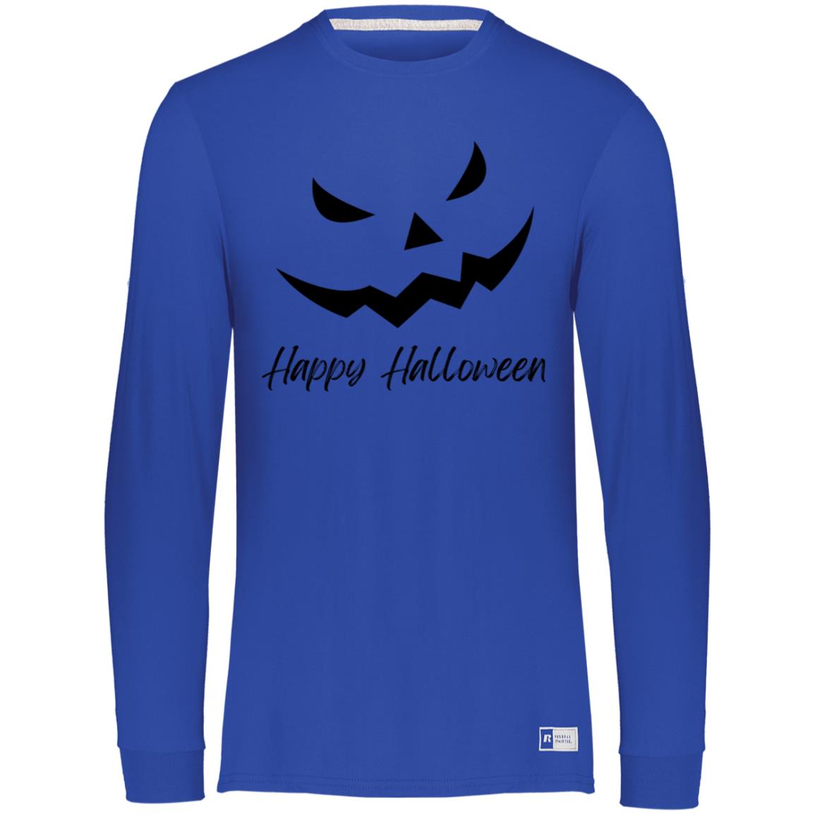 Scary Jack O Lantern Face CLOSEOUT -- Essential Dri-Power Long Sleeve Tee