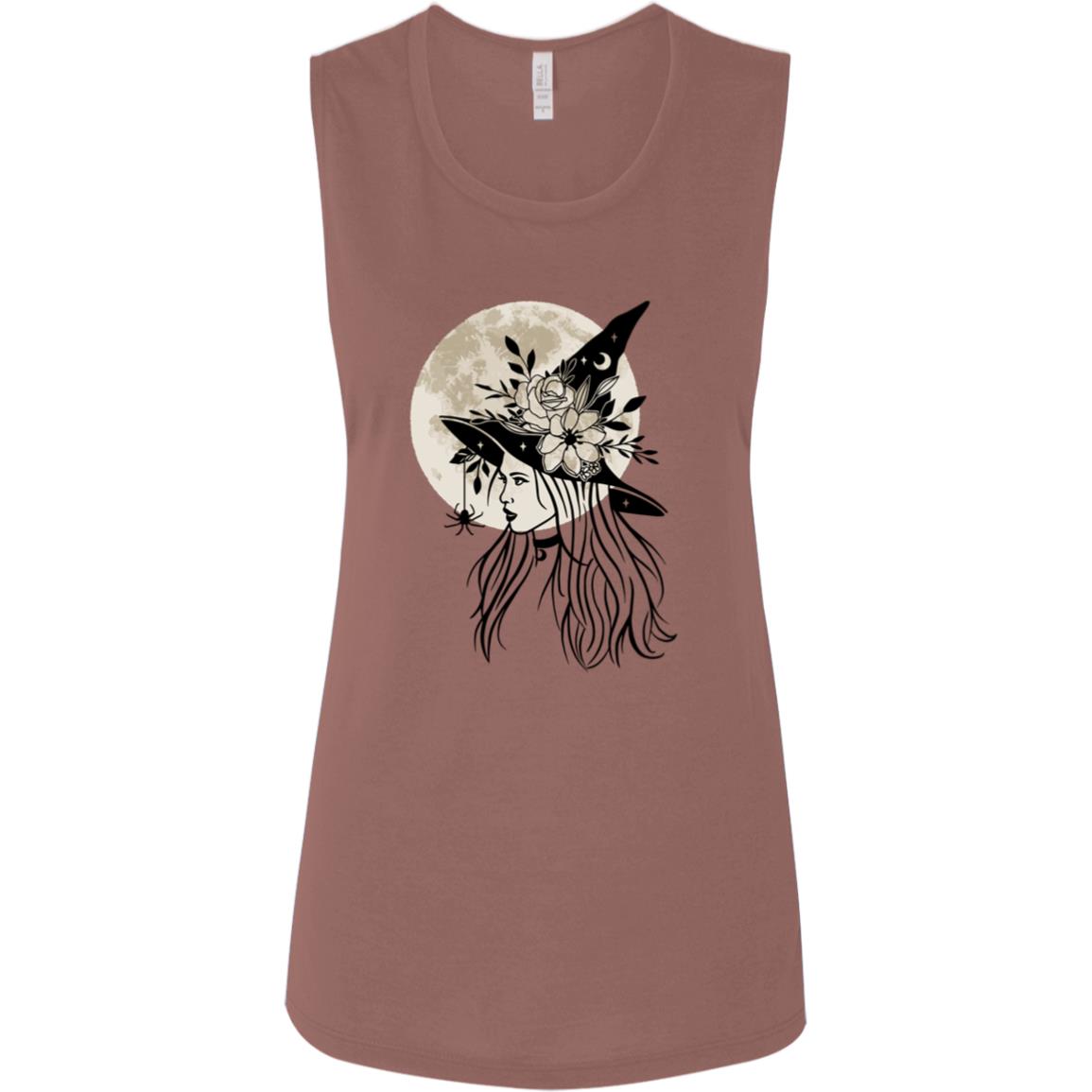 Witchy Moon -- Ladies' Flowy Muscle Tank