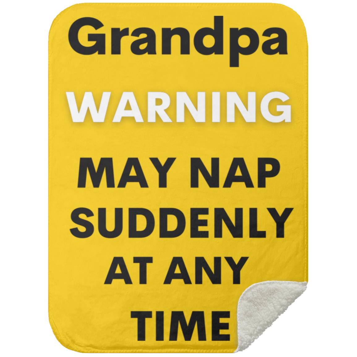 Grandpa naps black MSHS Premium Sherpa Blanket 30x40