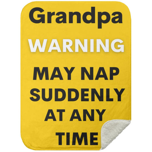 Grandpa naps black MSHS Premium Sherpa Blanket 30x40