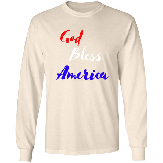 God bless America red white blue CLOSEOUT - G240 LS Ultra Cotton T-Shirt