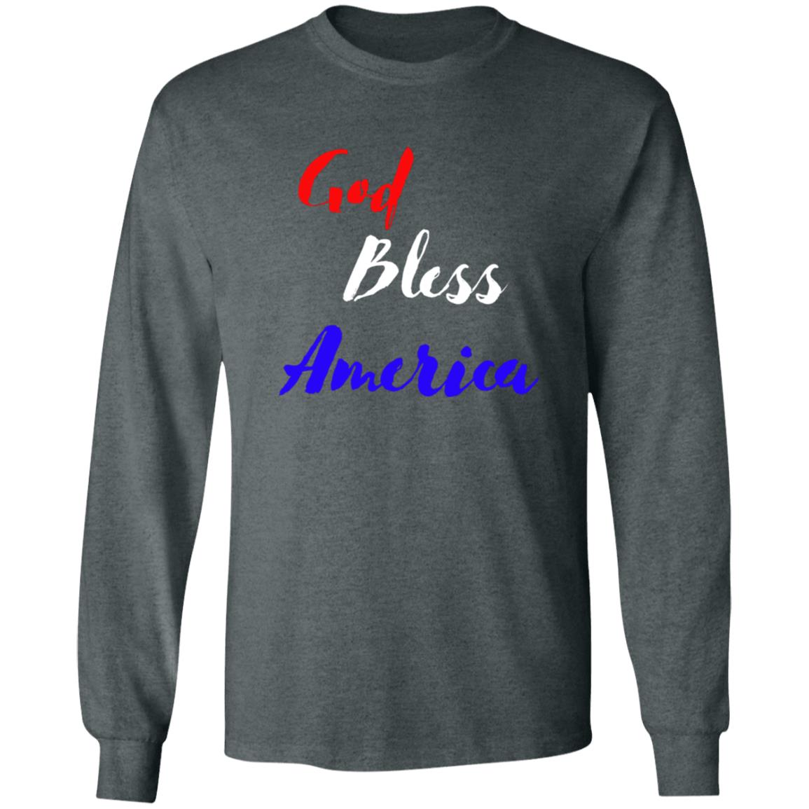 God bless America red white blue CLOSEOUT - G240 LS Ultra Cotton T-Shirt